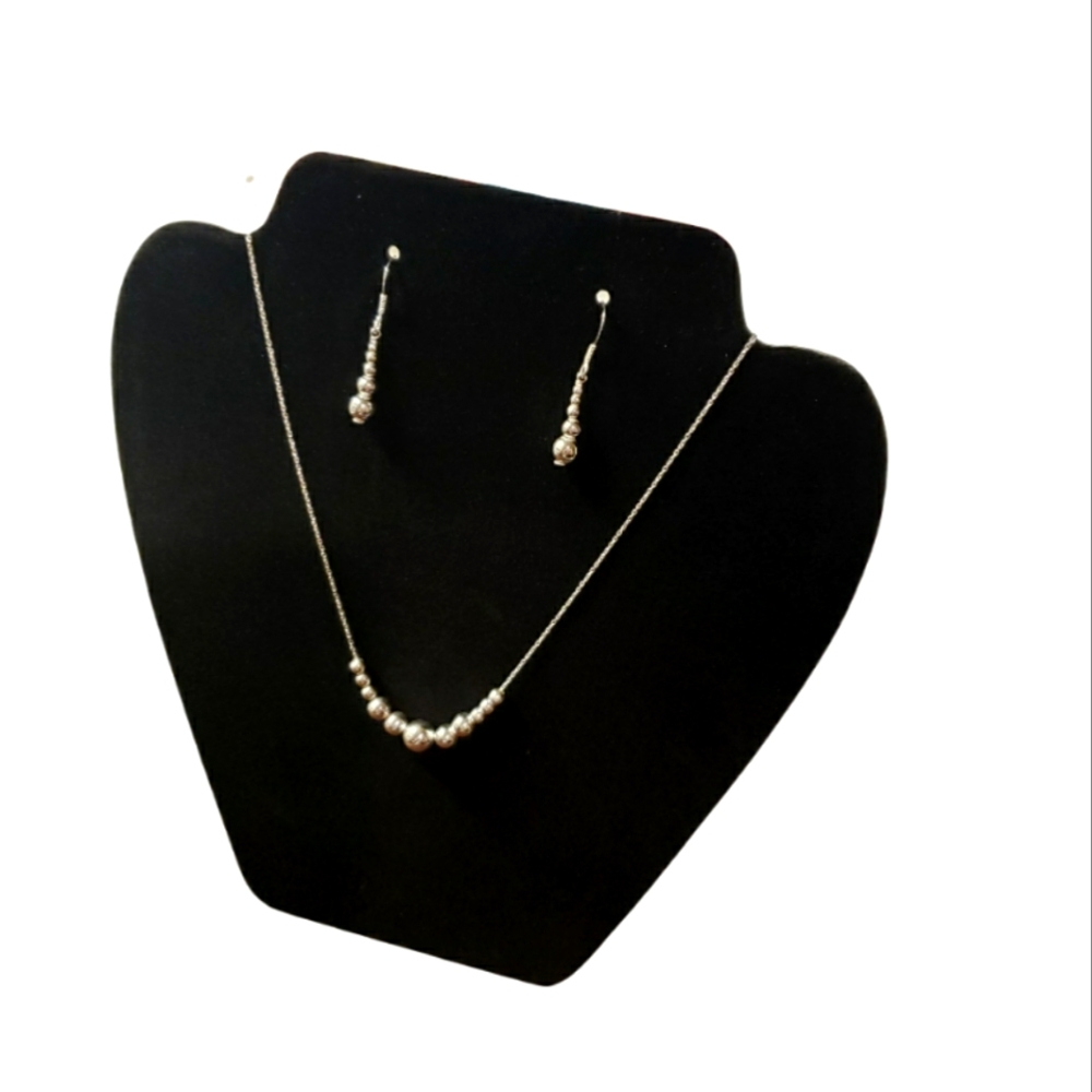 Sterling Silver Tier Bead Necklace